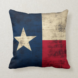 Vintage Grunge Flag of Texas Cushion