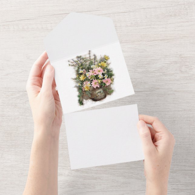 Vintage Grunge Flowers Card (Tearaway)