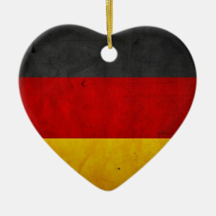 Vintage Grunge Germany Flag Ceramic Tree Decoration