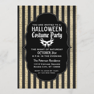Vintage Grunge Halloween Costume Party Invitations