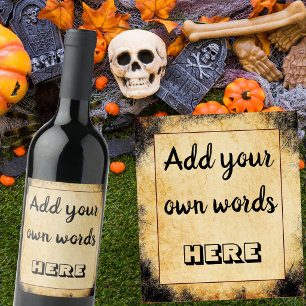 Vintage Grunge Halloween wedding grunge vintage Wine Label