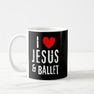 Vintage Grunge I Love JESUS And BALLET, Christian  Coffee Mug
