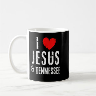 Vintage Grunge I Love JESUS And Tennessee, Christi Coffee Mug
