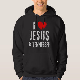 Vintage Grunge I Love JESUS And Tennessee, Christi Hoodie