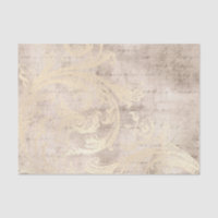 Vintage Grunge Ivory Damask