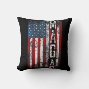 Vintage Grunge MAGA American Flag Lover Fun Gift  Cushion