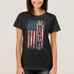 Vintage Grunge MAGA American Flag Lover Fun Gift T-Shirt