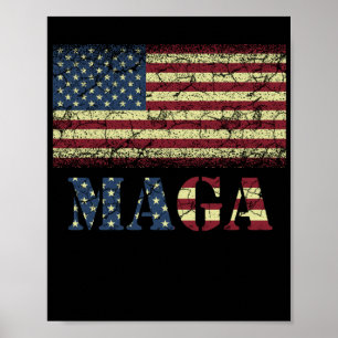 Vintage Grunge MAGA American Flag Poster