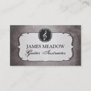 Vintage Grunge Music Musician Guitar Teacher Business Card