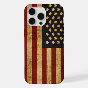 Vintage Grunge Patriotic USA American Flag iPhone 15 Pro Max Case