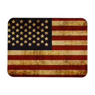 Vintage Grunge Patriotic USA American Flag Magnet