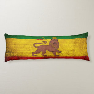 Vintage Grunge Rastafarian Flag Body Cushion