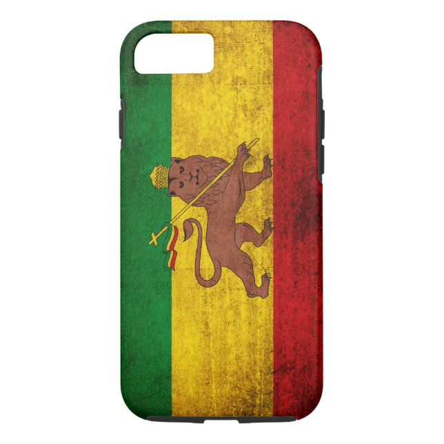 Vintage Grunge Rastafarian Flag Case-Mate iPhone Case (Back)