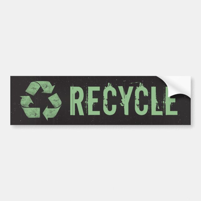 Vintage Grunge Recycle Symbol Bumper Sticker (Front)