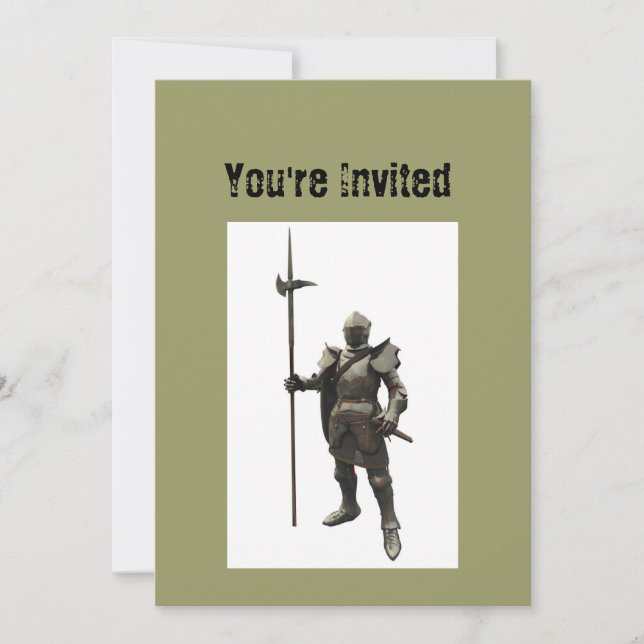 Vintage grunge renaissance mediaeval Knight Invitation (Front)