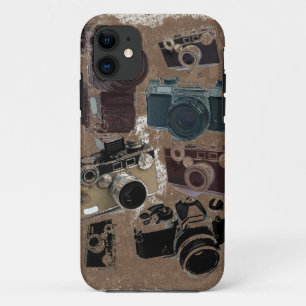 Vintage Grunge Retro Cameras Pattern iphone5 case