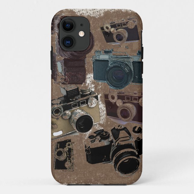 Vintage Grunge Retro Cameras Pattern iphone5 case (Back)
