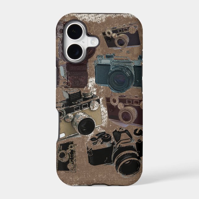 Vintage Grunge Retro Cameras Pattern iphone5 case (Back)