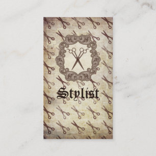 vintage grunge scissors hair stylist hairstylist appointment card