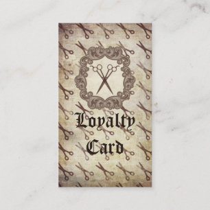 vintage grunge scissors hair stylist hairstylist loyalty card