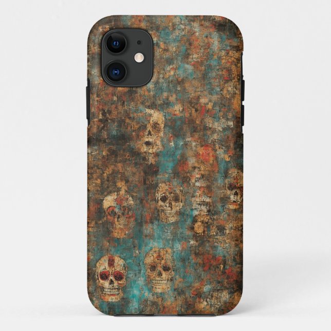 Vintage Grunge Skull Art Mobile Case (Back)