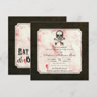 Vintage Grunge Skull Crossbones Bloody Halloween