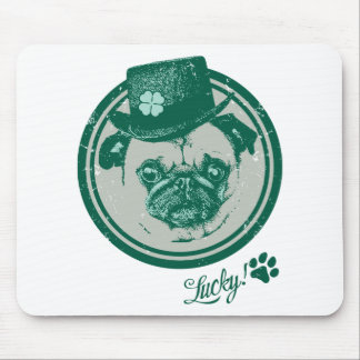 Vintage Grunge St Patrick's Day Pug Tees Mouse Mat