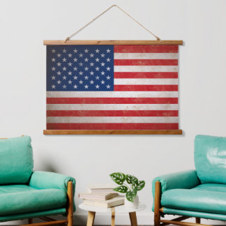 Vintage Grunge Style American Flag USA Hanging Tapestry