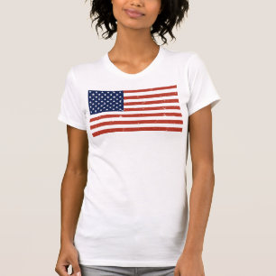 Vintage Grunge Style American Flag Women's T-Shirt