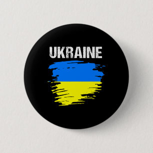 Vintage Grunge Style Ukrainian Ukraine Flag 6 Cm Round Badge