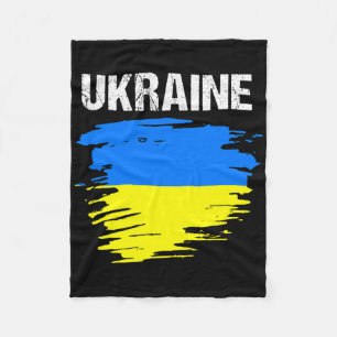 Vintage Grunge Style Ukrainian Ukraine Flag  Fleece Blanket