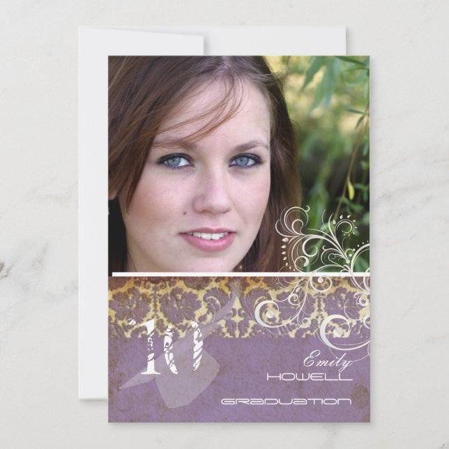 Vintage/Grunge/Swirls/Damask/Graduations Invitation (Front)