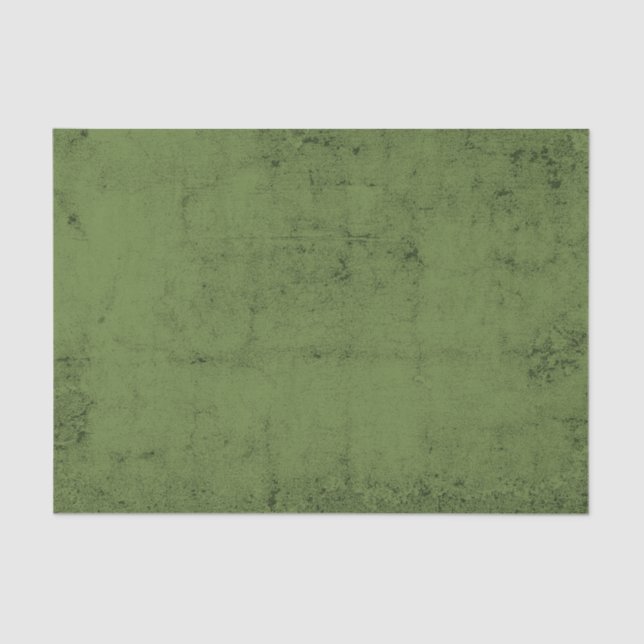 Vintage Grunge Texture Olive Green Decoupage Tissue Paper (Front)