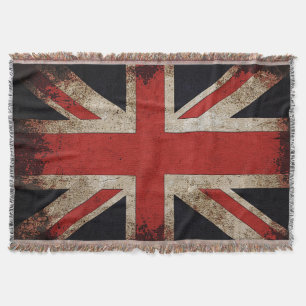 Vintage Grunge UK Flag Throw Blanket