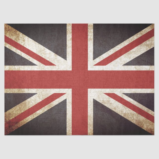 Vintage Grunge UK Flag Union Jack Tissue Paper (Front)
