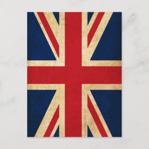Vintage Grunge United Kingdom Flag Union Jack Postcard