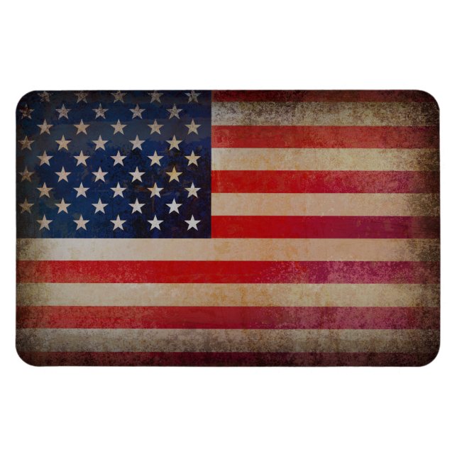 Vintage Grunge USA flag fridge magnet (Horizontal)