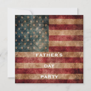 Vintage Grunge USA Stars & Stripes Father's Day Invitation
