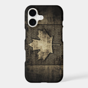 Vintage Grungy Metal Look Canadian Flag
