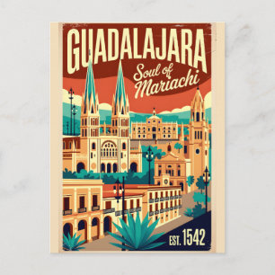 Vintage Guadalajara Mexico Soul of Mariachi Retro Postcard
