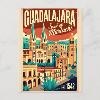 Vintage Guadalajara Mexico Soul of Mariachi Retro Postcard