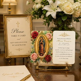 Vintage Guadalupe Funeral Prayer Card Memorial