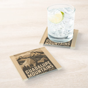 Vintage Guadalupe Mountains National Park Glass Coaster