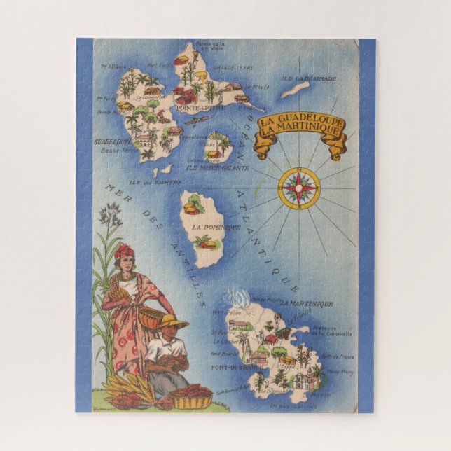 Vintage Guadeloupe Martinique  Jigsaw Puzzle (Vertical)