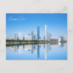 Vintage Guangzhou China chinese Travel watercolor  Postcard