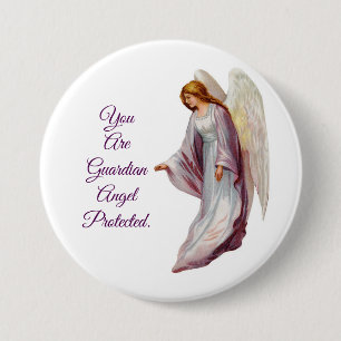 Vintage Guardian Angel Button Pin
