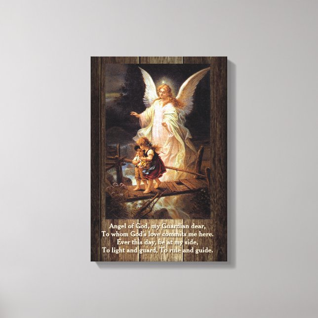 Vintage Guardian Angel Canvas Print (Front)