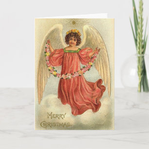 Vintage Guardian Angel Holiday Card
