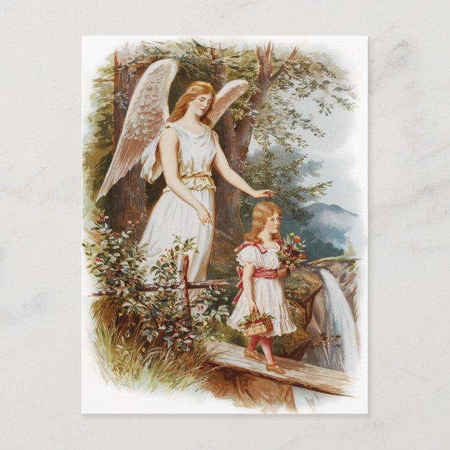 Vintage Guardian Angel Postcard (Front)