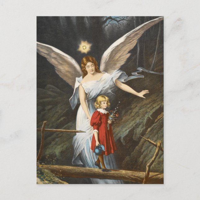 Vintage Guardian Angel Postcard (Front)